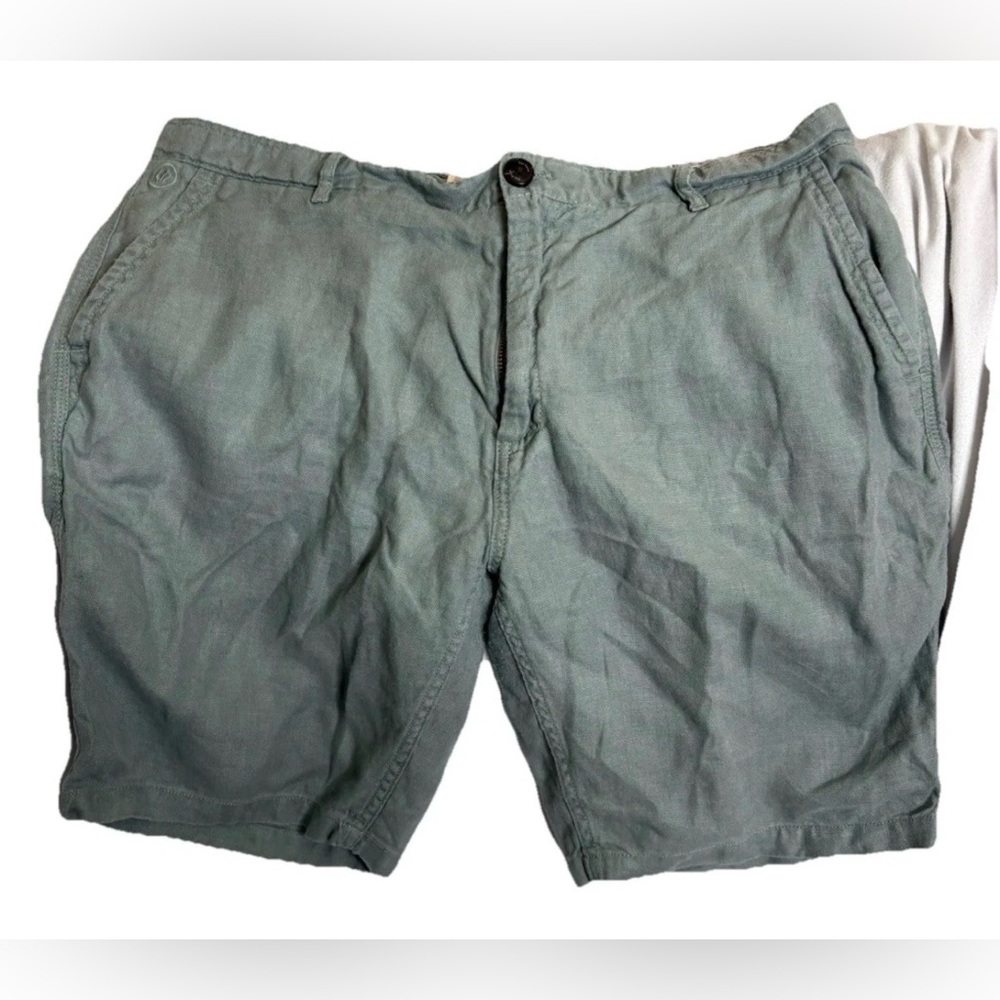 FAT FACE Shorts 38 Green  Men's 100% Linen Casual Summer Wear